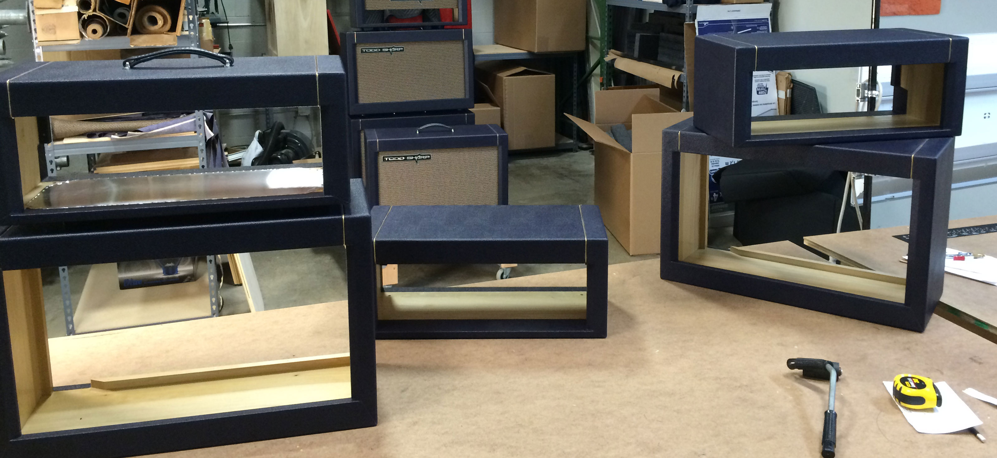 Model A 2×12″ tolex covered cabinets
